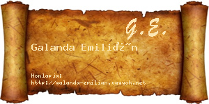 Galanda Emilián névjegykártya